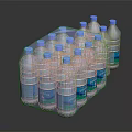 Natural Spring Bottled Water Pack With Transparent Plastic Bottles And Blue Labels