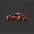 Red Vintage Race Car With Number 26 And Reflection On Black Background