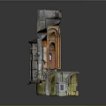 Detailed Church Style Architectural Model With Arched Windows Stained Glass And Tile Roof