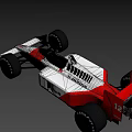 White And Red Formula Race Car With Shell Honda Logos And Number Two 3d model