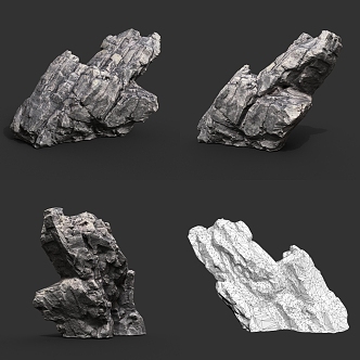 Rock Stone Block Stone Obsidian Boulder Granite Natural Landscape 3d model