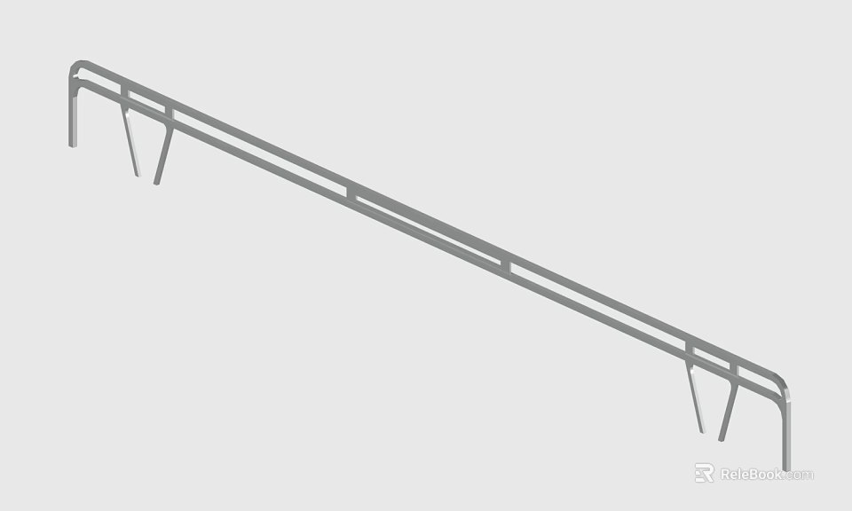 Long Metal Framework Structure With Support Brackets And Horizontal Bars Design 3d model