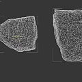 Two Gray Natural Stone Pieces With Textured Surface On Black Background