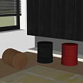 Modern Solid Wood Round Stool Wooden Stool Single Stool Shoe Changing Stool Solid Wood Side Table 3d model