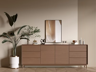 Modern Wood Grain Cabinet Simple Style Cabinet Whole Cabinet Sideboard Balcony Cabinet Storage Cabinet Entrance Cabinet 3d model
