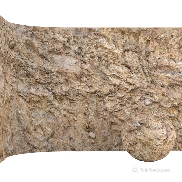Natural Stone Component Featuring Rough Texture And Organic Architectural Surface Patterns 3d model 