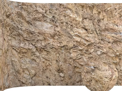 Natural Stone Component Featuring Rough Texture And Organic Architectural Surface Patterns 3d model