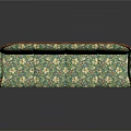 Classic Carved Frame Sofa With Green Floral Fabric And Elegant Design