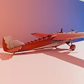 Red Model Airplane With Shark Mouth Design Propeller Wing And N733AL