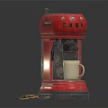 Vintage Red Coffee Maker As Classic Kitchen Appliance With Cup And Cord
