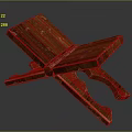 Wooden Foldable Portable Stool With Compact Design And Sturdy Structure 3d model