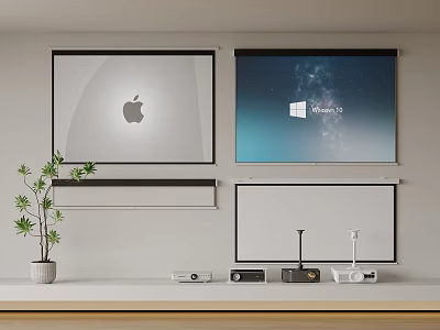 Projection Monitoring With Screens And Projectors 3d model