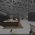 Modern Coffee Shop Interior With Wooden Ceiling Comfortable Seating And Hanging Lights