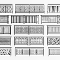 Various Fence Designs Featuring Different Patterns And Styles For Outdoor Areas 3d model