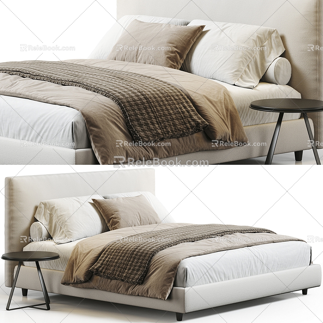 IKEA fabric double bed 3d model