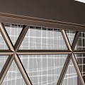 Modern Metal Mesh Room Divider Featuring Brown Frame And Multiple Grid Panels 3d model