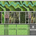 Green Plant Feature Wall With Wavy Patterns And Natural Landscape Elements 3d model