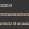 Various Gray Stone Wall Fragments And Broken Stone Pieces For Decoration