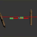 Simple Structure Scene With Wooden Planks Zigzag Red Lines Green Blocks And Orange Figure