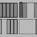 Black Frame Folding And Sliding Windows With Glass Panels In Different Open Positions
