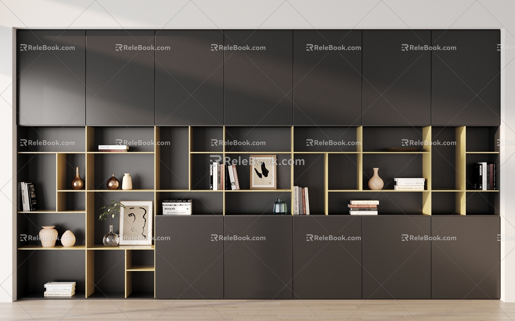 Modern bookcase 3d model