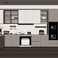 Modern Kitchen Interior Design With Island Countertop Cabinets And Built-in Appliances