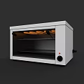 White Countertop Toaster Oven With Interior Heating Elements For Kitchen Use