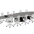 Modern Conference Table and Chair Combination Rotating Office Chair Conference Table 3d model