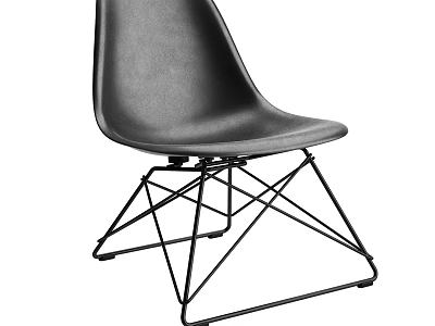 Modern Black Office Chair With Leather Seat And Metal Frame Design 3d model