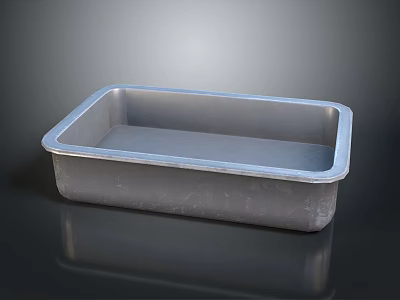 Rectangular Metal Baking Pan Essential Household Kitchen Item With Border And Smooth Surface 3d model