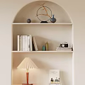 Cream Style Table Lamp Camera Porcelain Ornaments Books 3d model