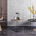 Light Luxury Round Side Table Coffee Table 3d model