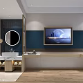 Modern Hotel Room Interior With Comfortable Bed World Map Decor Desk And Flat Screen TV