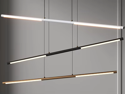 Modern Linear Chandeliers with Sleek Design Multiple Colors and Metal Finish for Interior Decor 3d model