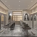 Modern Hair Salon Interior Design With Styling Stations Large Screen Mirrors Chairs And Plants