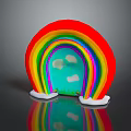 Colorful Rainbow Shaped Kids Clothing Accessory With Soft Cloud Decorations
