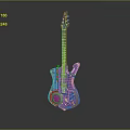 Purple Electric Guitar Shaped Household Item With Unique Design For Daily Use