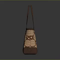 Fashionable Tote Bag With Classic GG Pattern Red Green Stripes And Brown Handles
