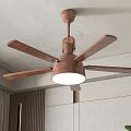 Modern Home Ceiling Air Conditioning Fan with Wooden Blades and Light