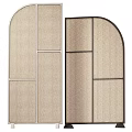 Woven Grid Panel Components With Neutral Tone And Brown Frames For Decorative Partition Use 3d model