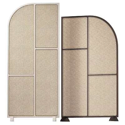 Woven Grid Panel Components With Neutral Tone And Brown Frames For Decorative Partition Use 3d model