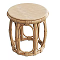Natural Handwoven Rattan Stools With Various Sizes Classic Design For Home Interior