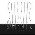 White Curved Decorative Light Strings Arranged In Order On Black Background