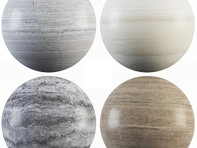 Decorative Spherical Components Featuring Various Natural Stone Textures And Color Patterns 3d model