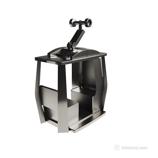 Metallic Cable Car Design With Open Structure And Seating Area Details 3d model 