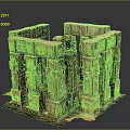 Ancient Carved Stone Architectural Components with Intricate Reliefs and Column Structures