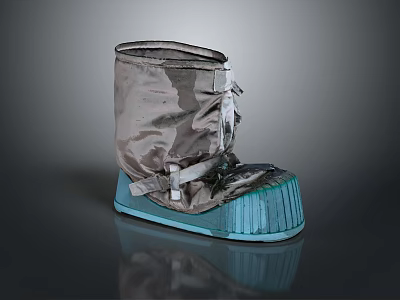 High Top Camouflage Fabric Boots With Blue Sole Adjustable Straps Modern Design 3d model