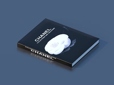 Chanel Fashion Book With White Flower Cover Design And Luxury Theme 3d model