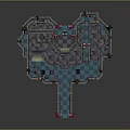 3D Game Map Layout With Complex Pathways And Colorful Regions Design