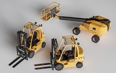 Forklift truck lift engineering vehicle 3d model